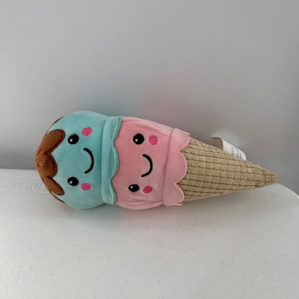Walmart Plush Ice Cream Cone Toy For Kids - Pink & Blue‎ Smiling Scoops 10